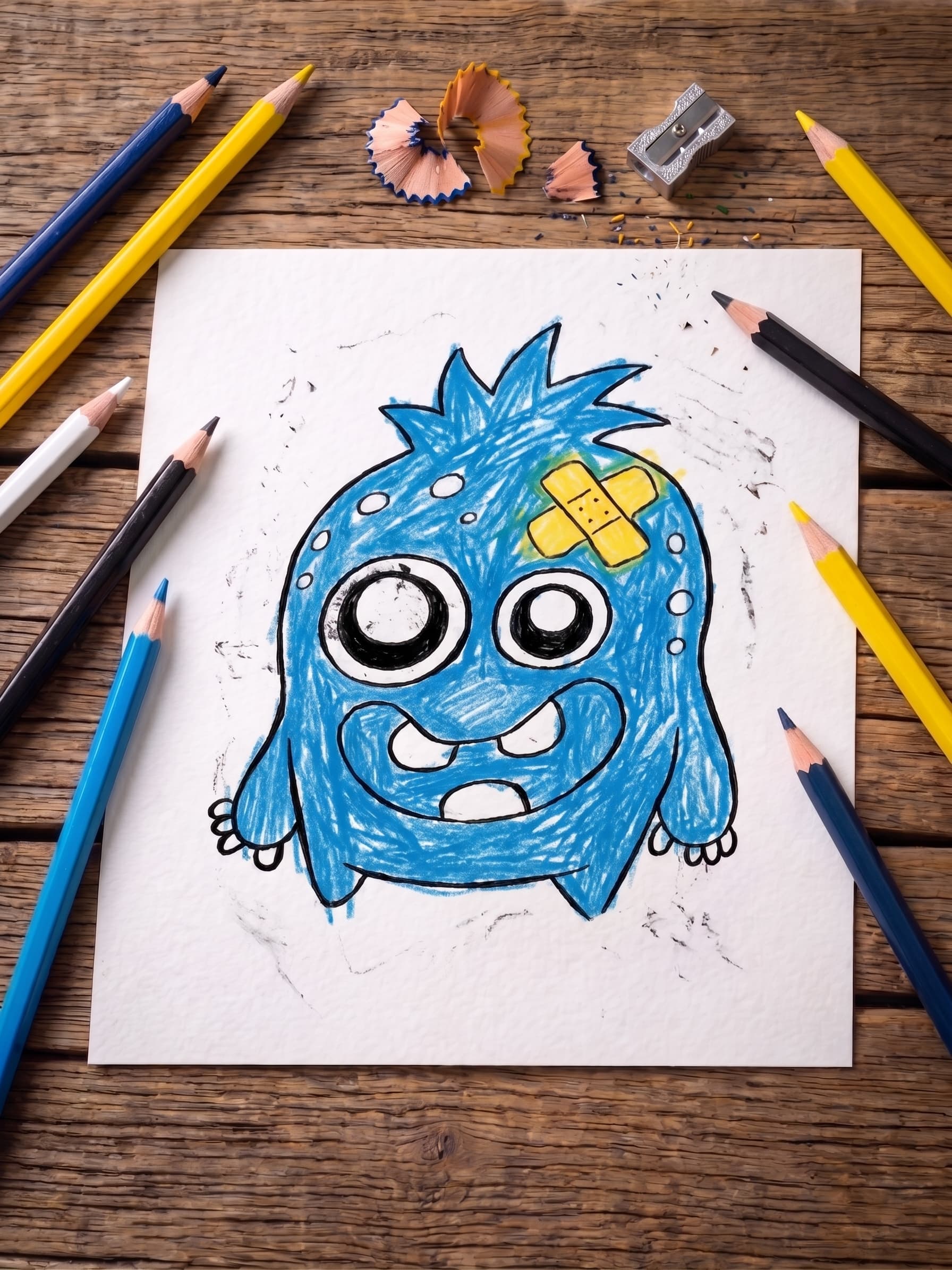 Dessin d'enfant à l'origine de la figurine